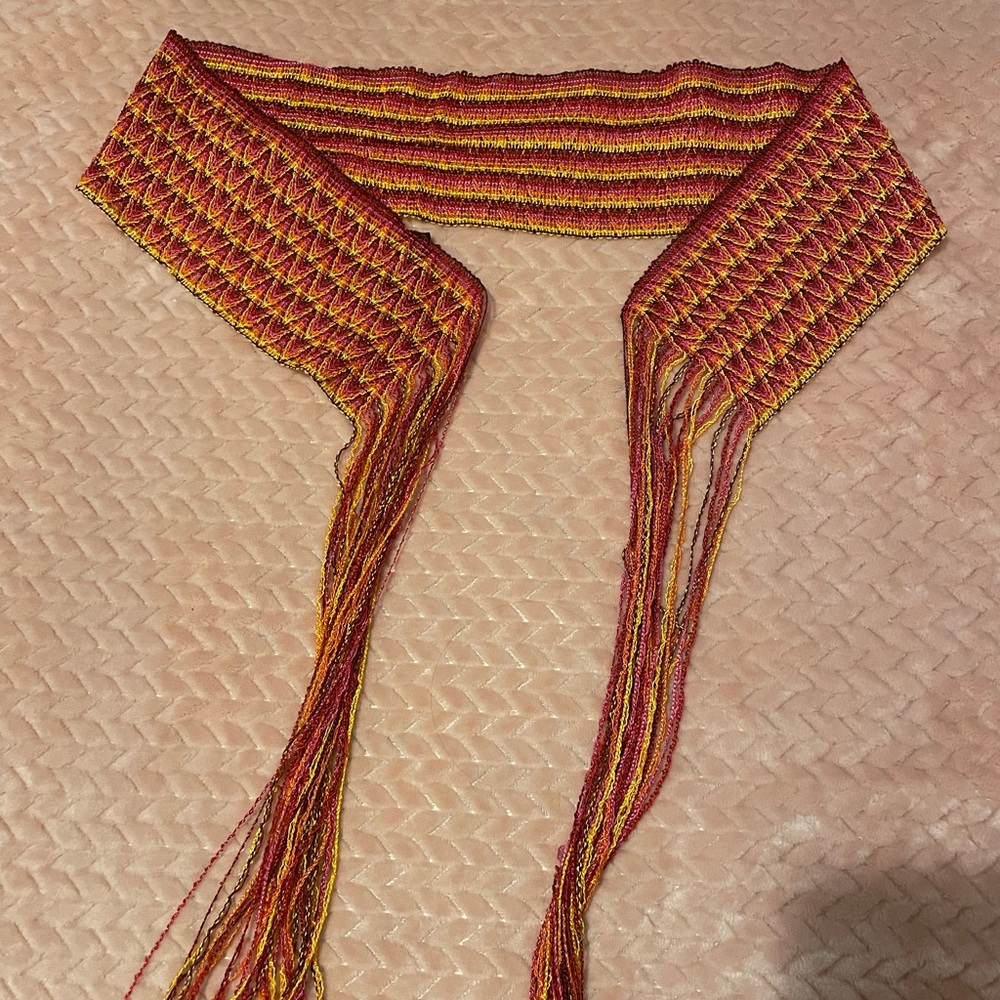 *3 for $15* Multicolor Woven Fringe Belt ~ Vintage Y2K